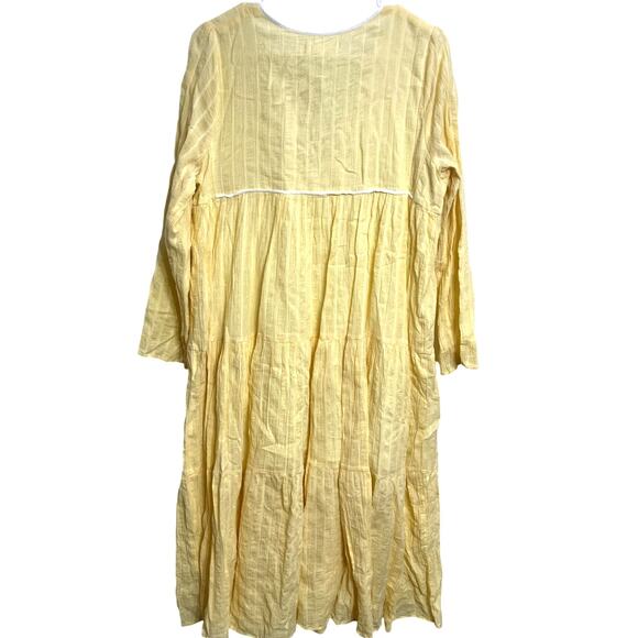 Christy Dawn Paloma Dress Daffodil Tiered Maxi Dress Butter Yellow Size M Boho - Picture 2 of 2